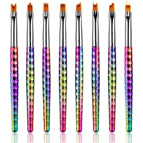 Manicure Flower Brush Petal Stroke Flower Pen Mermaid Gradient 8PCS