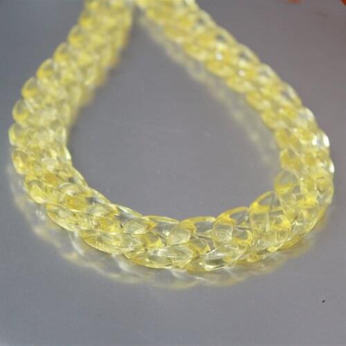 80pcs Transparent Yellow Acrylic Curb Chain Links,Plastic Curb Chain Links, Open Link per Size 23mmx16mm SC017