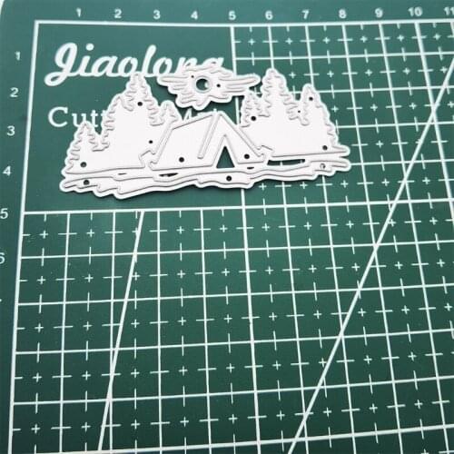 95AA Camping Tent Woods Carbon Steel Cutting Dies DIY Scrapbooking Photo Album Paper