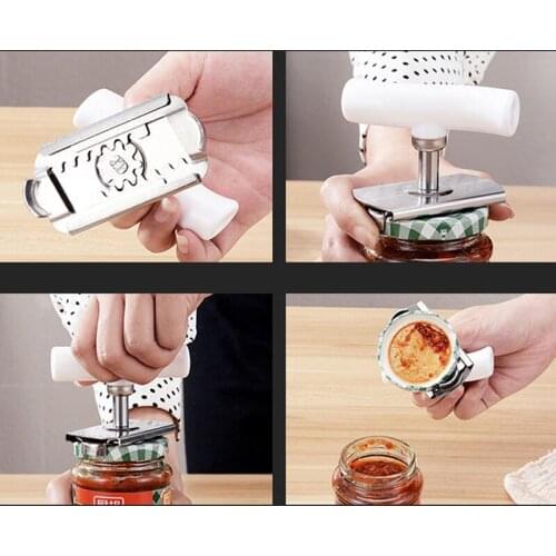 Safety Stainless Steel Openers Glass 1pc Creative Can Opener Jar Bottle Adjustable Hand Manual Easy Gadget Kitchen Useful Tool