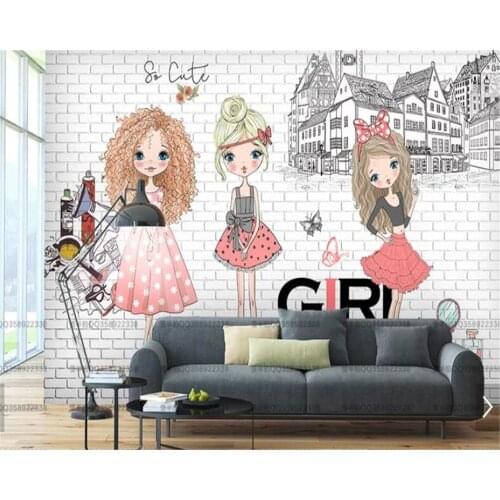 Beibehang Custom wallpaper for walls 3 d Large Photo Wallpaper Urban Fashion Girl Tooling Wall papel de parede papier peint