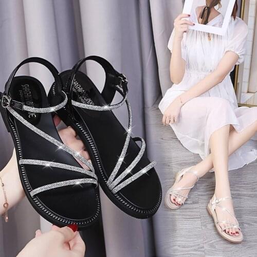 Sandals Women 2021 New Fashion And Comfortable Fairy Style Summer Thick-heeled Mid-heeled Low-heeled High-heeled Shoes For Women
