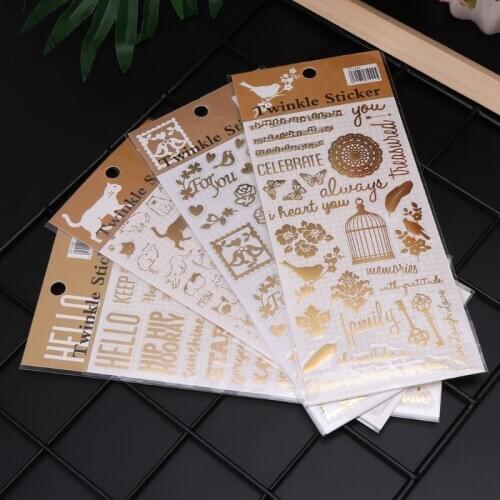 DIY Filler Golden Letter Pattern Rose Transparent Self-adhesive Sticker Materials Epoxy Resin Crafts Findings Jewelry Charms