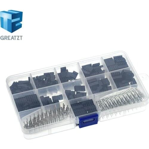 Dupont line Connector 2.54mm, Dupont Cable Jumper Wire Pin Header Housing Kit, Male Crimp Pins+Female Pin Terminal Connector