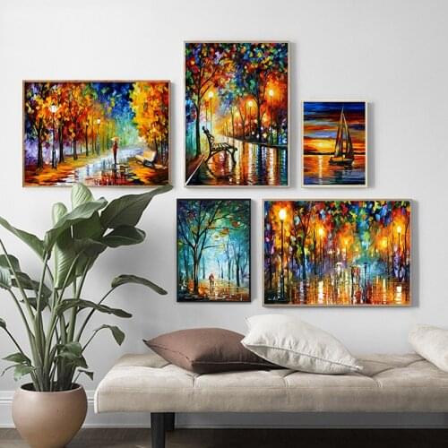 2021 Coloring Hand - Painted Oil Painting Landscape For The Living Room Wall Art Home Decoration Abstract Without Frame