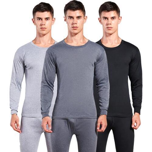 Men Winter Thermal Long Undershirts Set Youth Thin Warm Long Johns Male Heating Underwear