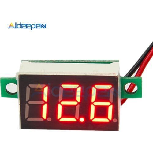 0.36 Inch Mini LED Digital Voltmeter Red Panel Voltage Meter DC 4-30V 3-Digit Display Adjustment Voltmeter
