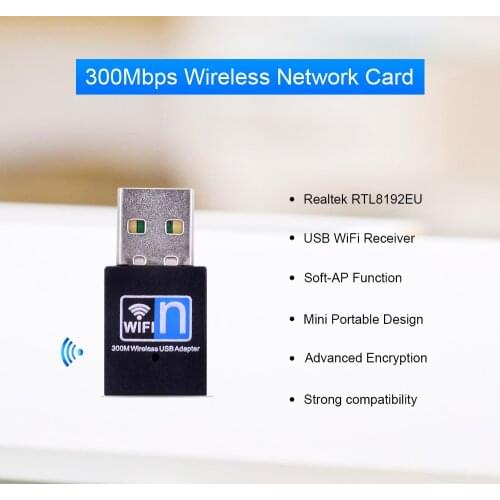 Mini usb wireless wifi adapter 300mbps wi-fi receiver 802.11n usb ethernet adapter network card Support Windows Mac for PC