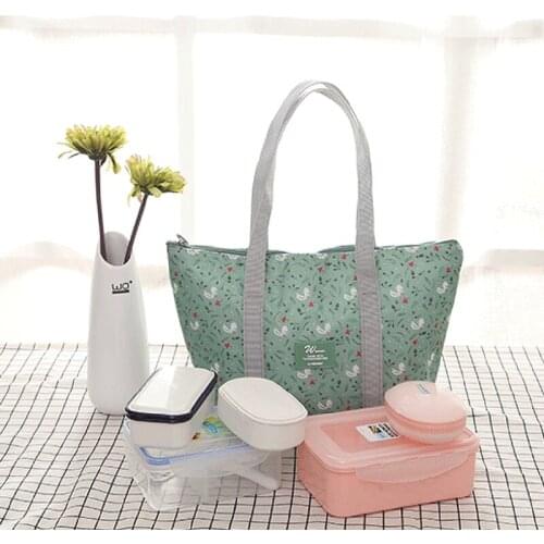 Fashion Portable Waterproof Lunch Bag Food Picnic Collapsible Lunch Bags Women Kids Men Warm Keeping Lunch Box Bag