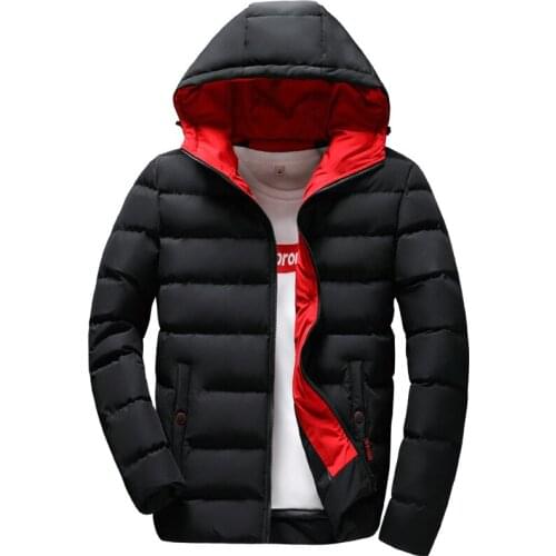 Mens Winter Down Jacket with Hood Winter Mens Warm Jacket Coat Casual Fall Stand Collar Down Thick Hat White Duck Skin Coat