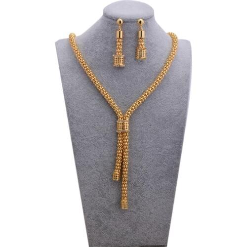 Jewelry Set Indian Chokers Wedding Chain Jewelry Sets Gold Color Earrings For Women African/Dubai/Arab /Party Wife Gifts