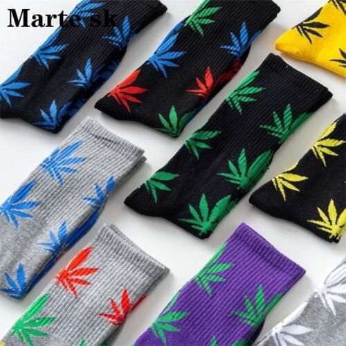 Fashion comfortable high quality cotton socks leaf maple leaves casual long paragraph hemp weed boat socks spring and autumn