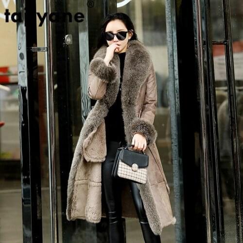 Real Fur Coat Female Jacket Fox Fur Collar Winter Coat Women Clothes 2020 Korean Vintage Rabbit Fur Double-faced Tops ZT4099