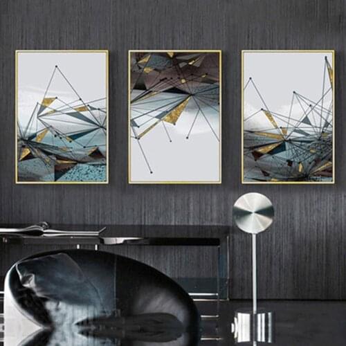 Simple and creative geometric black white wavy abstract canvas modern abstract living room decoration painting study bedroom