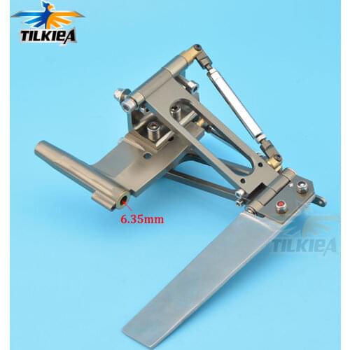 RC Boat Flexible Shaft Bracket Rudder Aluminum Strut Rudder For 6.35mm 1/4" Flexible Axle Methanol Gasoline Boat