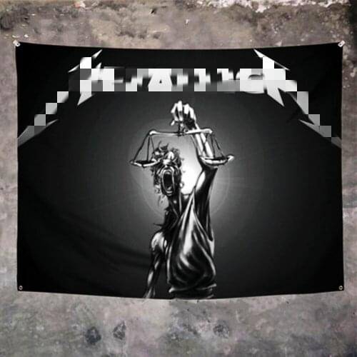 Rock and Roll Banner Tapestry Pop Band Team Logo Concert Posters Flag Popular Music Theme Painting KTV Bar Cafe Home Wall Decor