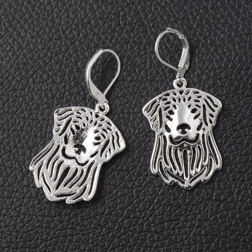 RONGQING 2018 New Hollow Golden hair hound pet Pendant earrings Animal DIY Jewelry For Women Fashion Girl