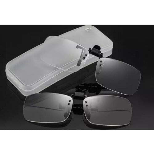 Sophia Magnifying Clip On Glass Rimless Lenses Reading Glasses Men Reading Sunglasses With Diopter Magnifier Lenses With Box+2+3