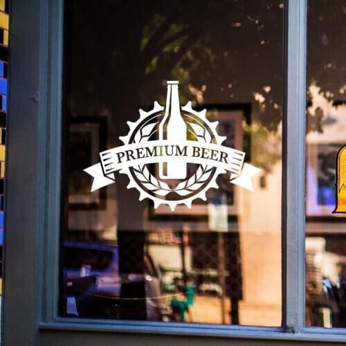 Beer Shop Sticker Premium Beer Vintage Shop Decor Sign Retro Bar Pub Poster Decal Vivyl