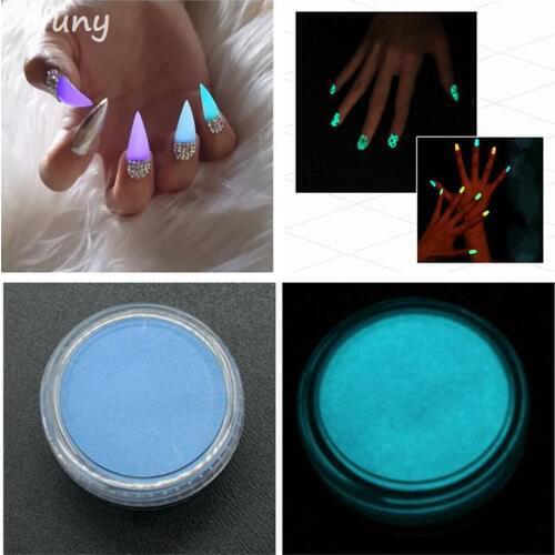 Ultrafine Neon Phosphor Powder Nail Art Coating Powder Dust Luminous Pigment Glow In The Dark Nail Glitter