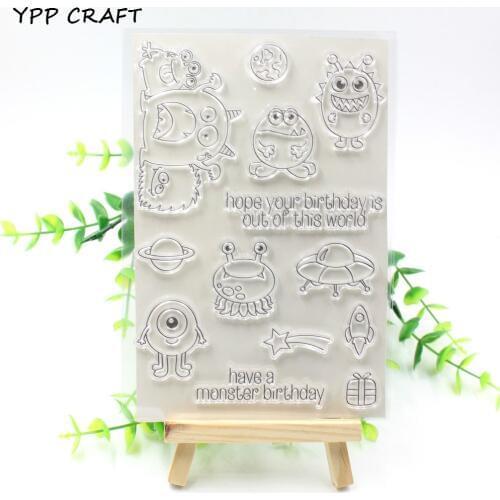 YPP CRAFT Birthday Monsters Transparent Clear Silicone Stamp/Seal for DIY scrapbooking/photo album Decorative clear stamp 298