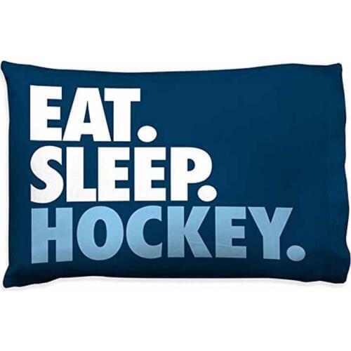 Funny Cushion Cover Eat. Sleep. Hockey. Pillowcase | Hockey Pillows