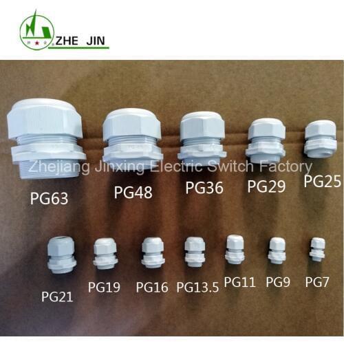 ZHEJIN (10pcs) IP68 PG63 42-54MM Plastic Waterproof Connectors Nylon Cable Glands