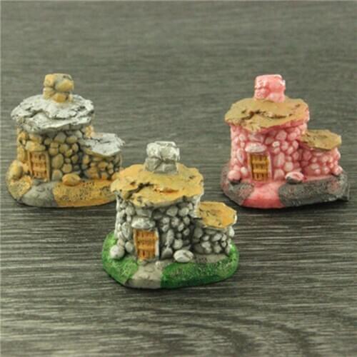 ZOCDOU 1 Piece Small Stone House Cake Decoration Figurine Crafts Figure Ornament Miniatures