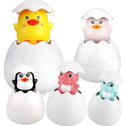 1 pcs Cute Cartoon Animal Dinosaur Duck Bath Toys Classic Baby Water Toy Baby Swimming Turtle Kids Beach Bath Clockwork Toys