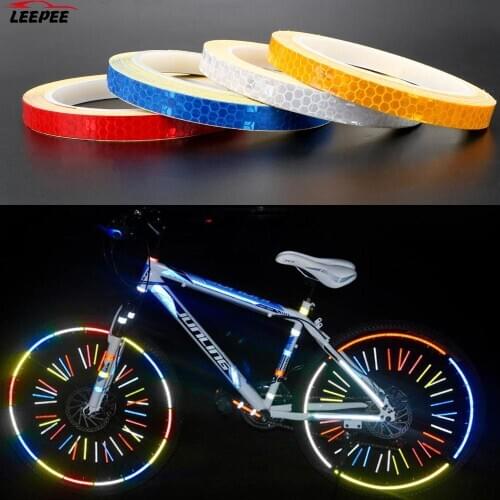 1cm*8m Bike Sticker Reflective Strip Car Reflective Stickers Car-styling Bicycle Reflective Tape Decals