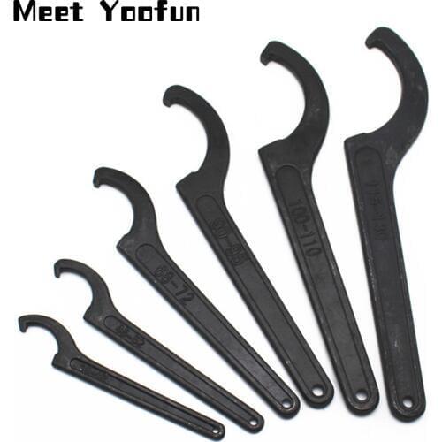 22-52mm Carbon Steel Crescent Hook Head Round Nut Spanner C Shape Wrench Tool Hand Tool 1pcs