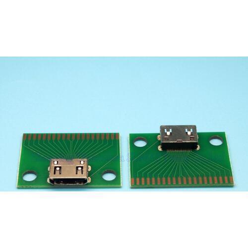 25pcs HDMI C type female with Adapter board test board