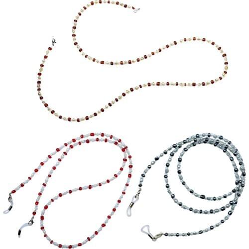 3 Pieces/ Lot Colorful Glass Beads Strand Eyeglass Necklace Sunglasses Spectacles Cord Holder Outdoor Activities Accessory