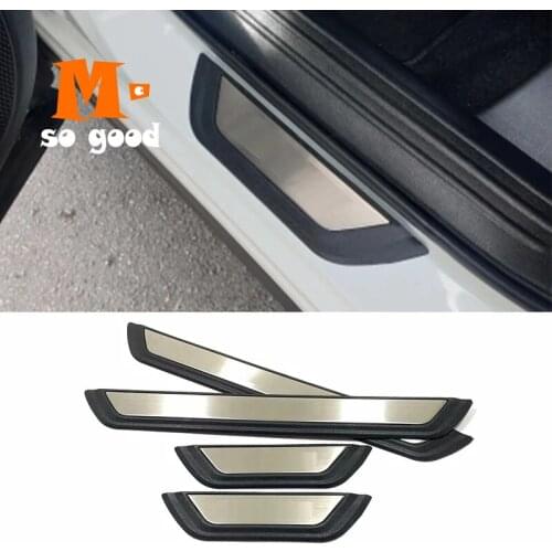 4pcs For Kia Seltos 2020 2021 Stainless Steel Car Door Sill Scuff Plate Protector Pedal Auto Threshold Guard Cover Sticker Trim