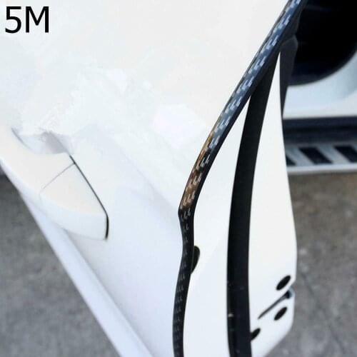 5M Car Door Edge Guard Sealing Strip U-Shape Trim Molding Carbon Fiber Protector Waterproof Car Styling Accessories