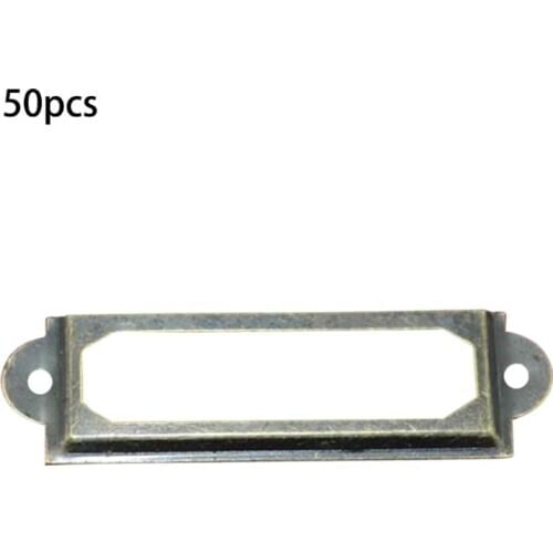 50 Pack Office Library File Drawer Cabinet Card Tag Label Holder Metal Frame
