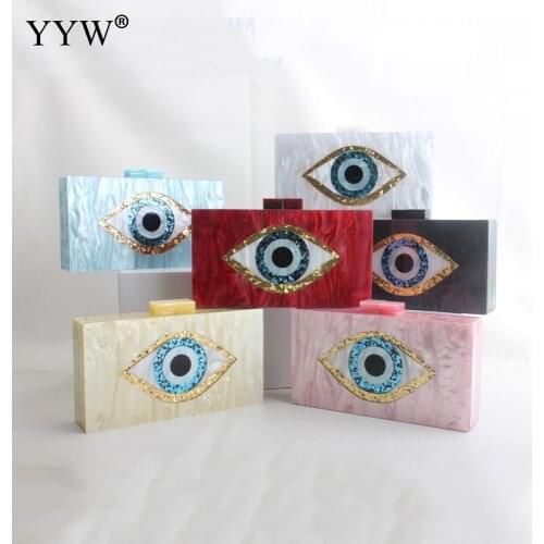 Acrylic Marble Evening Bag DevilS Eye Fashion Retengular Diagonal Bag For Wedding Or Party For Woman Handbag Clutch Bag