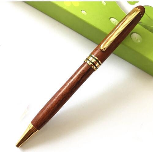 Free Shipping 100% Wooden Ballpoint Pen Top Quality Stationery Office School Suppliers Refill 0.7 mm Signature Ballpoint Pen