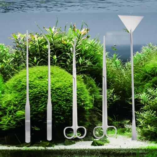 Aquarium Plants Tools Aquascaping Tweezers Scissor Spatula Tool Stainless Steel Aquarium Tank Aquascaping Tools Set for Fish
