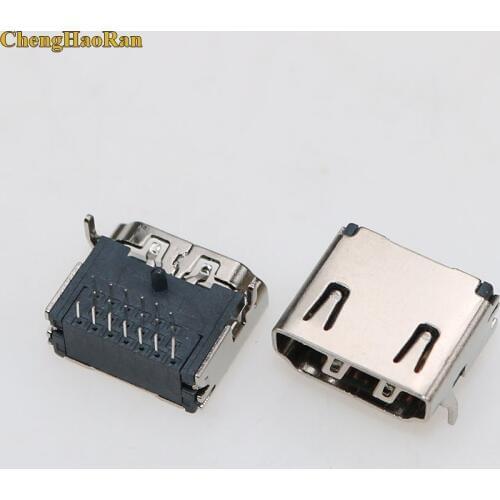 ChengHaoRan HDMI 19 PIN female interface connector 3 rows 19pin（7PIN 6PIN 6PIN）90 degree HDMI socket repair replacement