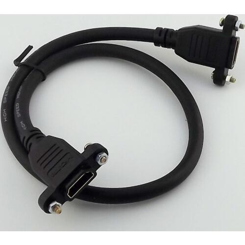 1pcs 50cm HDMI 1.4 Female to Female Socket Panel Mount Extension Adapter Cable Cord