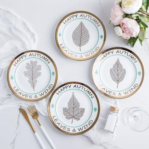 Ceramic European Style Phnom Penh Ceramic Plate Domestic Western Restaurant Dish Salad Plate Creative Pasta Steak Plate