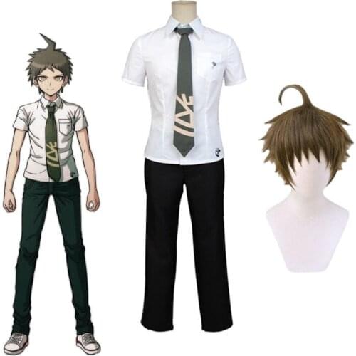 Anime Danganronpa Hinata Hajime Wig Cosplay Costume Super School Uniforms Set Halloween Costumes + Wig