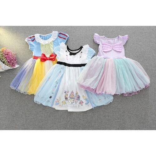 Lovely Dress Girls Birthday Party Clothes Halloween costume for girls 2017 Snow White Dress Hot Children Girls Princess Dress