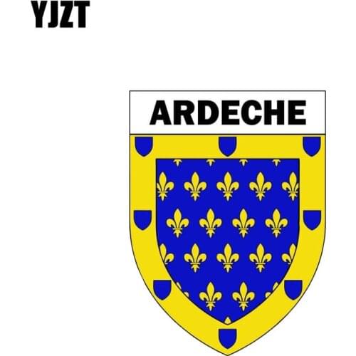 YJZT 8.7CM*11.7CM Creative Decal Ardeche Shield Flag Coat Of Arms Car Sticker Car Window Body Decal 6-2090