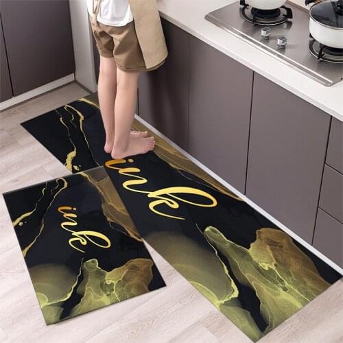 Fashionable Simple Nordic StyleWaterproof Kitchen Floor Mat Household Carpet Long Strip Door Mat Modern Home Decor