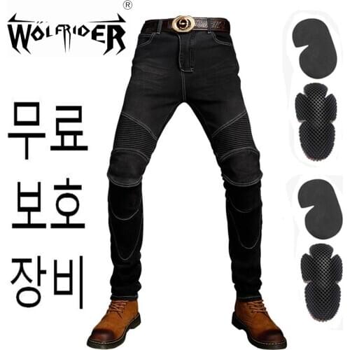 Men riding Slim fit moto jeans Motorcycle riding anti-fall pants women Motorcycle Jeans Outdoor cycling Pants with knee pads