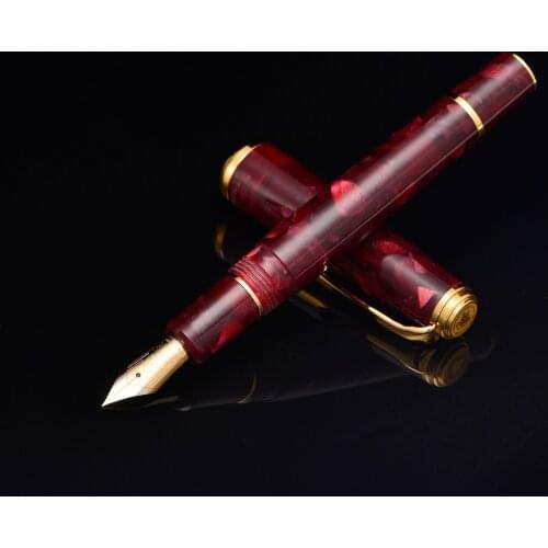 Hongdian N1 Retro Acrylic Resin Fountain Pen Nebula Series EF Nib Dark Red Office Pen with Converter Writing Business Gift Pen