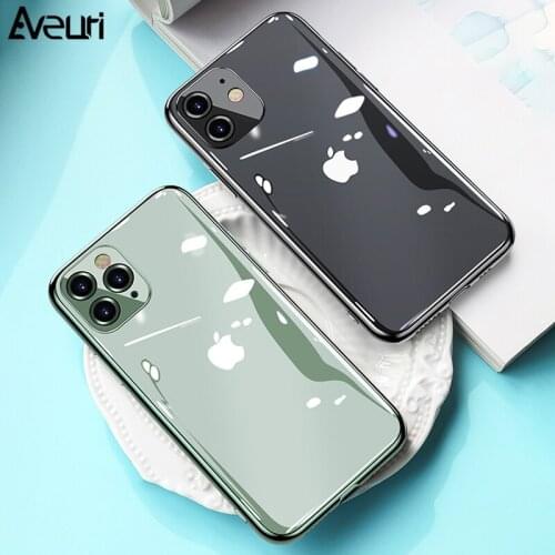 Silicone Cover For iPhone 11 Pro Max 6 6S 7 8 Plus Case Luxury Transparent Plating TPU Phone Case For iPhone X XR XS Max Coque