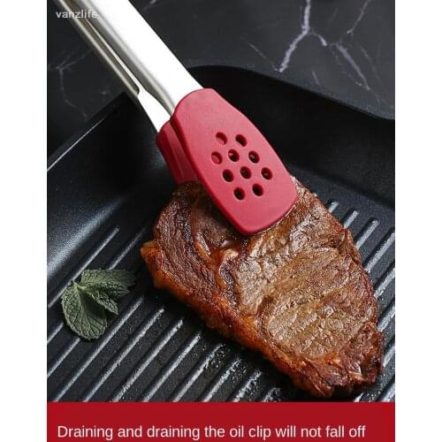 Silicone Steak Barbecue Clip Kitchen Stainless Steel Baking Food Clip High Temperature Resistant Food Clips